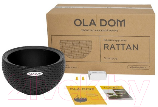 Кашпо Ellastik Plast Ola Dom Rattan