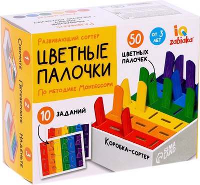 

Сортер, IQ Цветные палочки / 7410803
