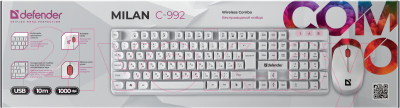 Клавиатура+мышь Defender Milan C-992 / 45994 (белый)