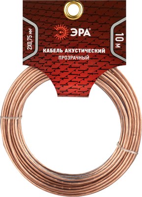 Кабель ЭРА Акустический 2x0.75мм2 / Б0059298 (10м, прозрачный) - 