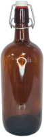 Набор бутылок ВСЗ 1л с бугельной пробкой (16шт, коричневый) - 