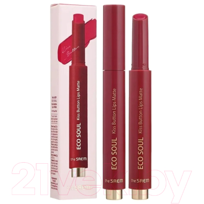 Помада для губ The Saem Eco Soul Kiss Button Lips Matte 04 Fusia Red (2г)