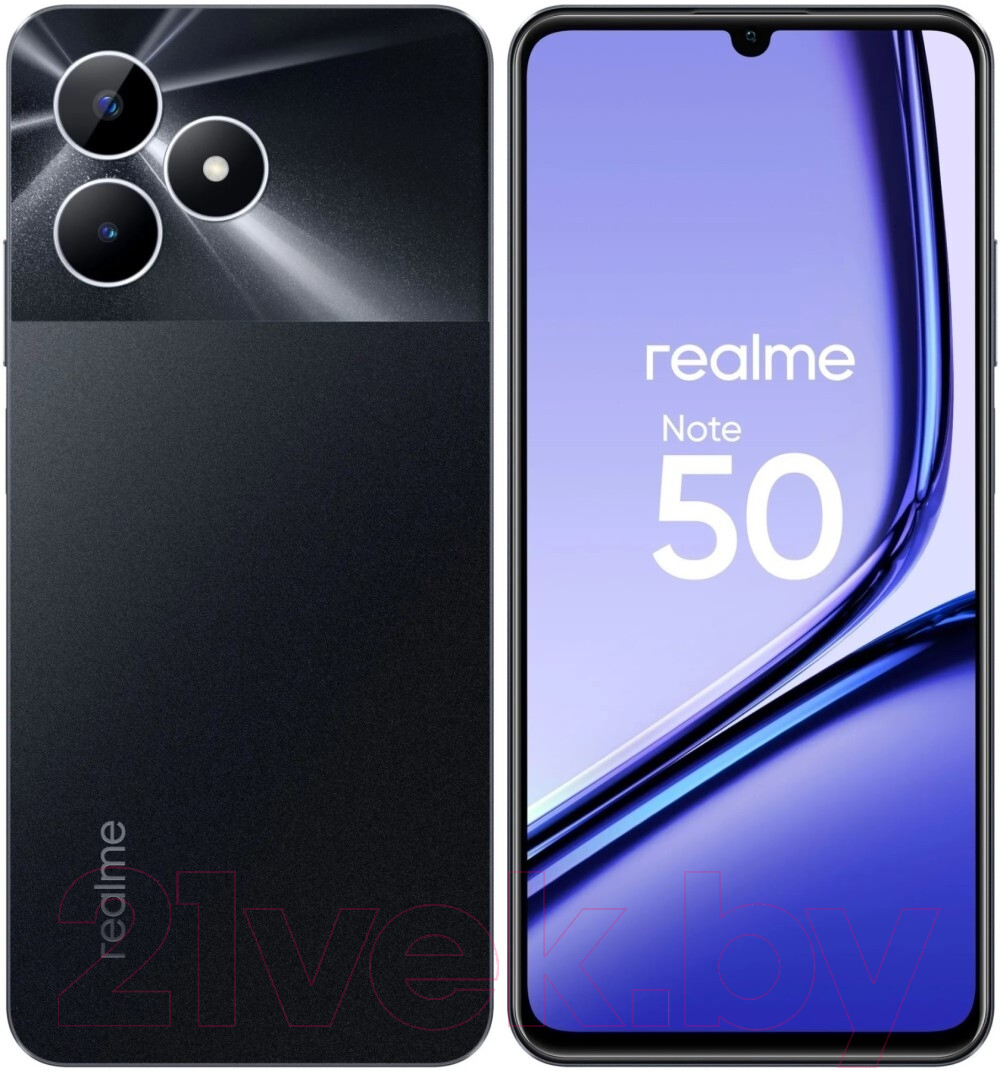 Realme Note 50 4GB/128GB / RMX3834 Midnight Black Смартфон 2 SIM-карты  купить в Минске, Гомеле, Витебске, Могилеве, Бресте, Гродно