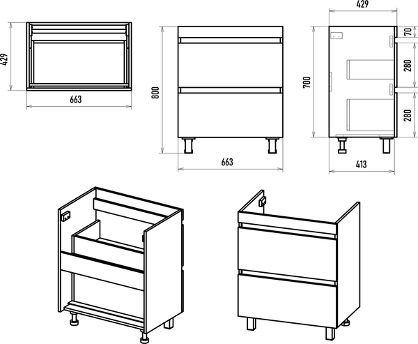 Купить Тумба под умывальник Misty Енисей 70 / Э-Ени01070-0112Я в Гродно