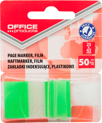 Набор закладок Office Products 14223121-02 (50шт, зеленый)