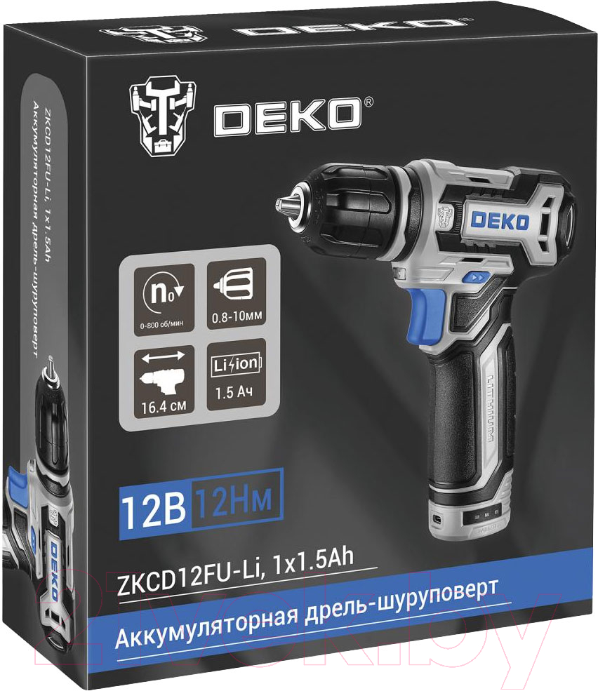 Аккумуляторная дрель-шуруповерт Deko ZKCD12FU-Li / 063-4141