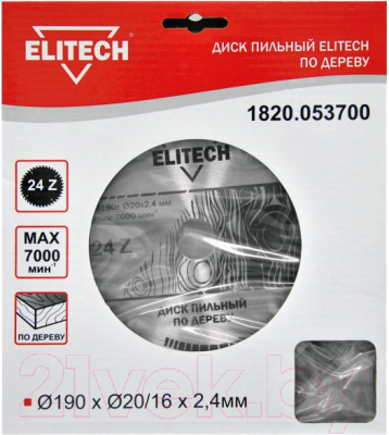 Пильный диск Elitech 1820.053700 / 187764