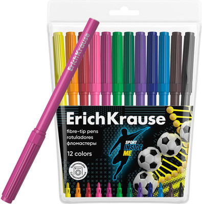 Фломастеры Erich Krause Sport DNA / 61811 (12цв) - 