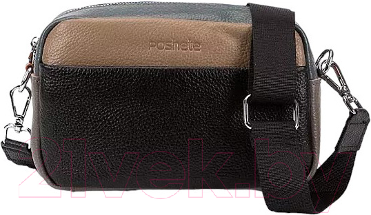 Сумка Poshete 886-3801-K-BGN (черный/зеленый) — фото 1