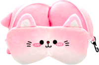 Подушка на шею Miniso Animal Faces Collection + маска для сна 9176 - 