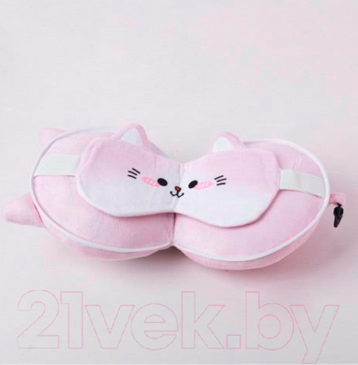 Подушка на шею Miniso Animal Faces Collection + маска для сна 9176
