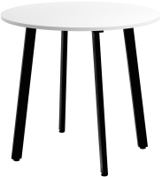 Обеденный стол Millwood Шанхай Л18 D900 (белый/металл черный) - 