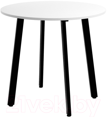 Обеденный стол Millwood Шанхай Л18 D900 (белый/металл черный)