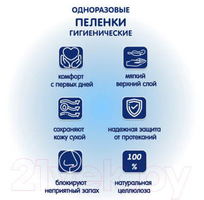 Набор пеленок одноразовых впитывающих Inseense Daily Comfort 60x90 / Ins69302DC (2x30шт)