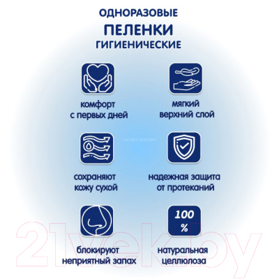 Набор пеленок одноразовых впитывающих Inseense Daily Comfort 60x90 / Ins69304МDC (4x30шт)