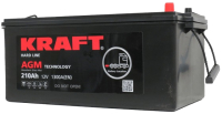 Автомобильный аккумулятор KrafT AGM 210 (3) евро +/- / LPM12-210HD - 