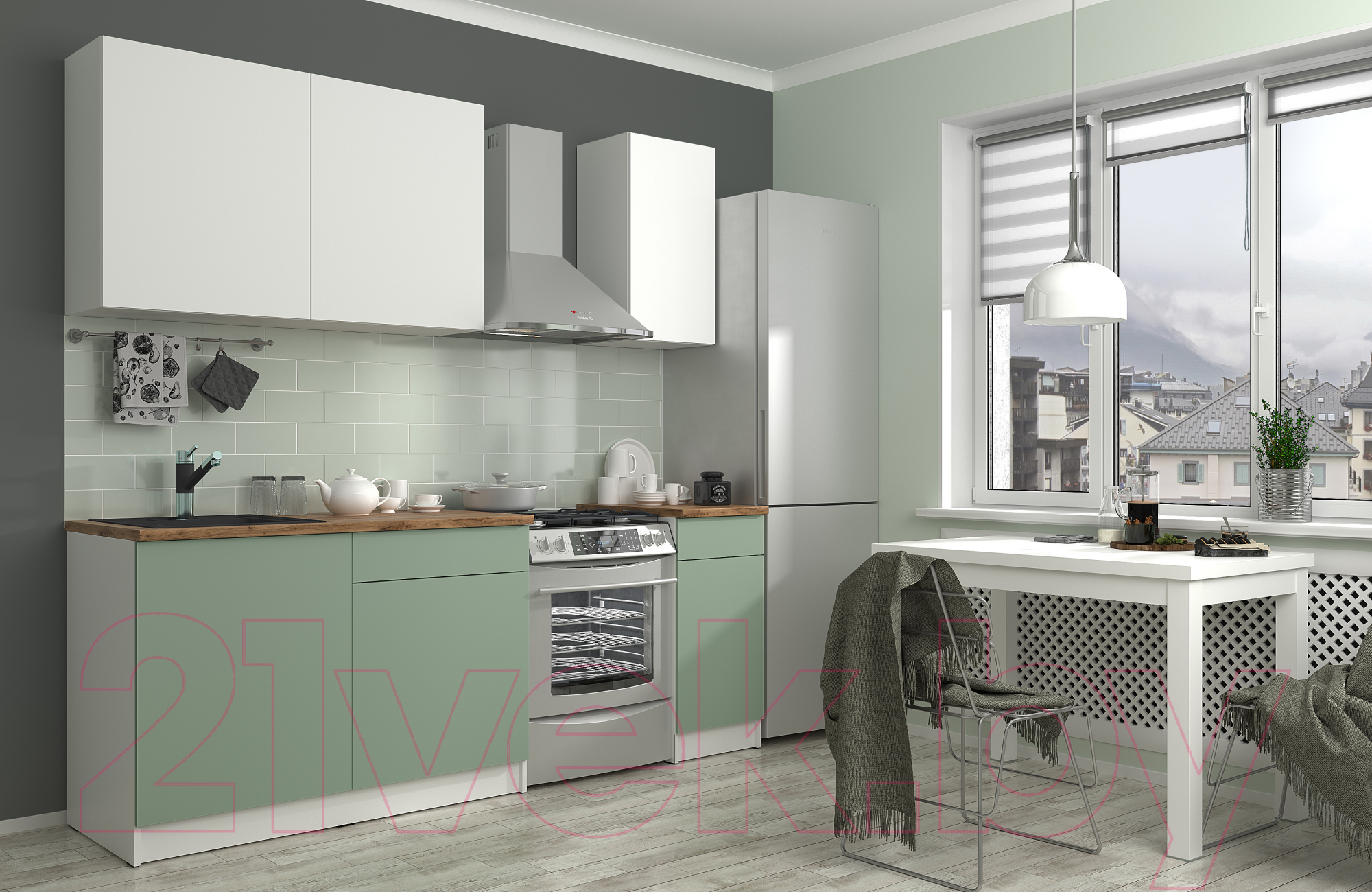 Шкаф-стол кухонный Eligard Urban ШСКс 40 (самшит/дуб бунратти) — фото 3