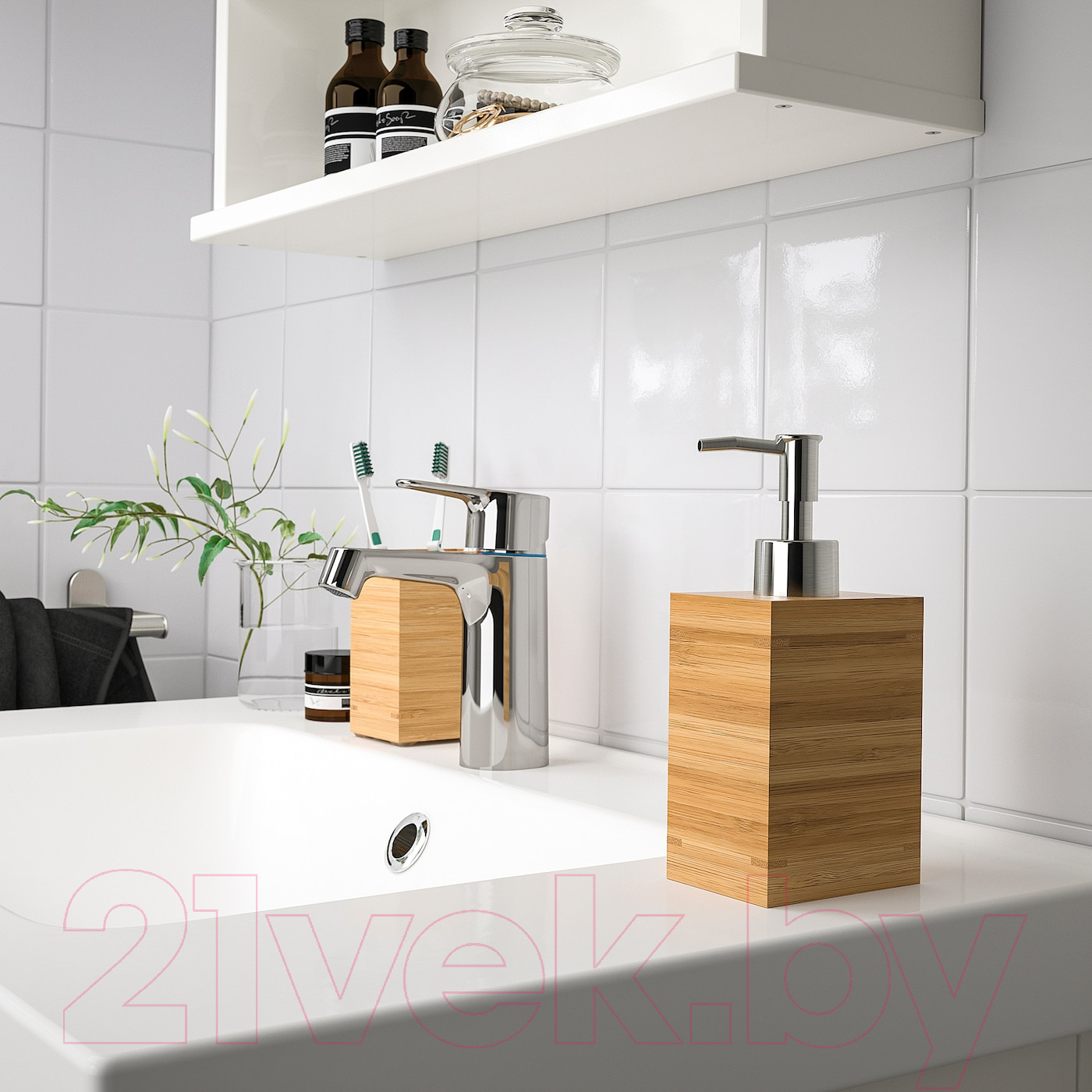 Дозатор для жидкого мыла Ikea Драган 902.714.93 (бамбук) — фото 3