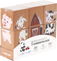 Развивающий игровой набор Mega Toys Кубики на оси Домашние животные / 15204 - 