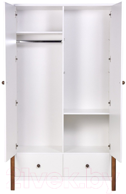 Шкаф Polini Kids Simple двухсекционный с ящиками / 0002770.165 (белый/дуб крафт)