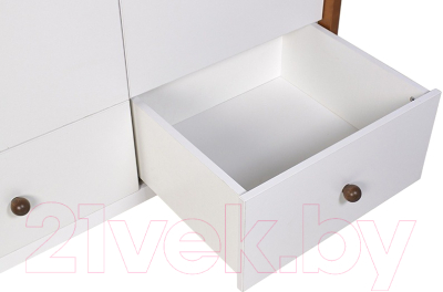Шкаф Polini Kids Simple двухсекционный с ящиками / 0002770.165 (белый/дуб крафт)