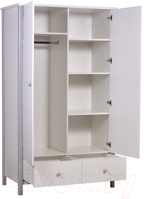 Шкаф Polini Kids Simple двухсекционный с ящиками / 0002770.55 (белый/серый)