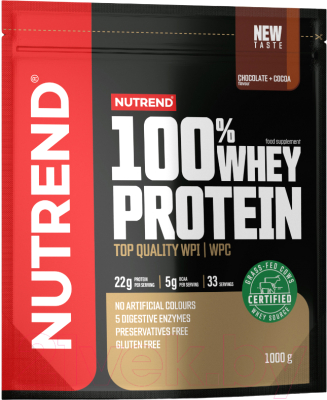 Протеин Nutrend 100% Whey Protein (1кг, шоколад/какао)