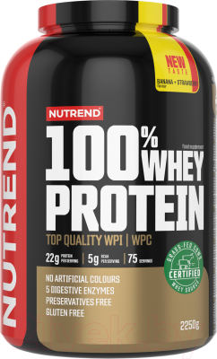 Протеин Nutrend 100% Whey Protein (2.25кг, банан/клубника)