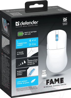 Мышь Defender Fame GM-516 / 52516 (белый)