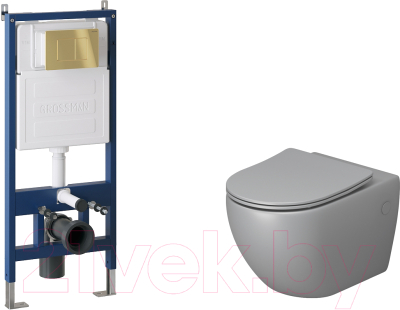 Унитаз подвесной с инсталляцией Grossman GR-4411GLMS+900.K31.01.000+700.K31.04.30M.30M