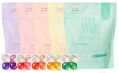 Капсулы для стирки L'odeurlette In England Colorfit Cherry Fleur  Allin1 Capsule Detergent (30x17г)