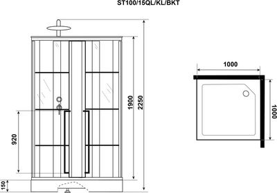 Душевая кабина Niagara Standart ST100/15QL/KL/BKT 100x100x215