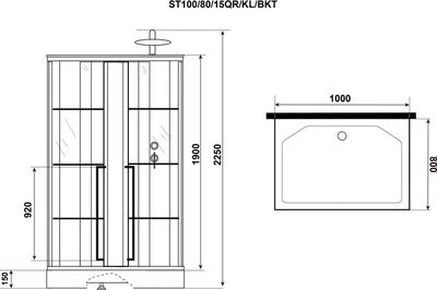 Душевая кабина Niagara Standart ST100/80/15QR/KL/BKT 100x80x215