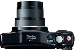 Компактный фотоаппарат Canon Powershot SX700 HS (Black) - вид сверху
