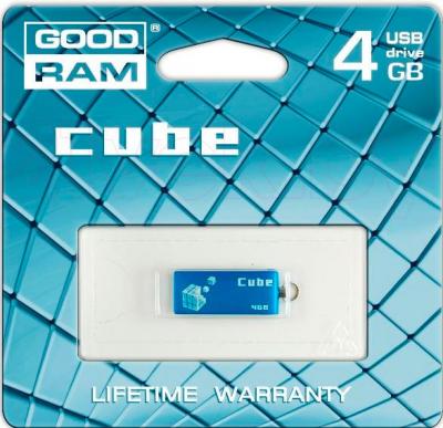 Usb flash накопитель Goodram Cube 4 Gb Blue (PD4GH2GRCUBR9) - упаковка