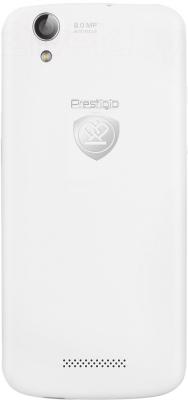 Смартфон Prestigio MultiPhone 5504 Duo (белый) - вид сзади
