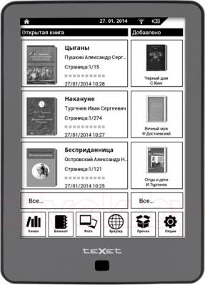 Электронная книга Texet TB-176FL (Gray) - общий вид