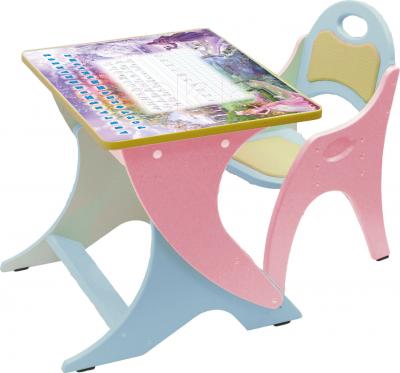 Комплект мебели с детским столом Tech Kids Зима-лето 14-350 (голубой и розовый) - общий вид
