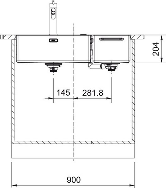 Мойка кухонная Franke Box Center BWX 220-54-27 TL (127.0538.260)