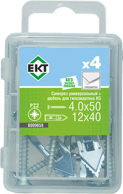 Дюбель для гипсокартона ЕКТ 4.0x50 / B009659 (4шт) - 