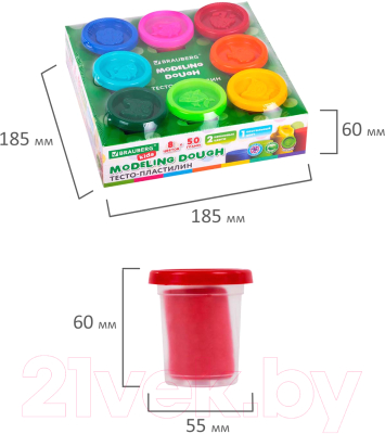 Набор для лепки Brauberg Kids / 106720 (8цв)