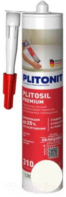 Герметик силиконовый Plitonit PlitoSil Premium санитарный (310мл, слоновая кость)