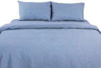 Комплект постельного белья Беларускі лён 210x220 22С107-ШР/уп. (2 голубой меланж 1) - 