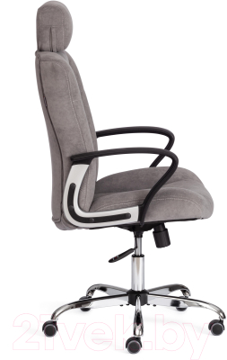 Кресло офисное Tetchair Oxford хром/флок (серый)