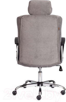 Кресло офисное Tetchair Oxford хром/флок (серый)