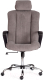 Кресло офисное Tetchair Oxford хром/флок (серый) - 