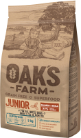 Сухой корм для собак Oak's Farm Беззерновой для щенков всех пород. Лосось и криль (2кг) - 