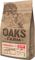 Сухой корм для кошек Oak's Farm Беззерновой для зрелых стерилизованных кошек. Лосось (6кг) - 