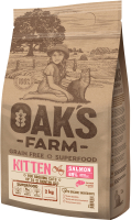Сухой корм для кошек Oak's Farm Беззерновой для котят. Лосось (2кг) - 