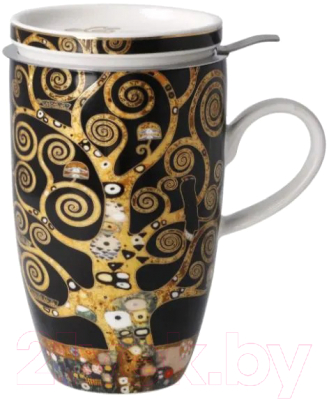 Кружка Goebel Artis Orbis Gustav Klimt. Дерево жизни / 67-072-03-1 (с крышкой и ситечком)